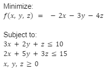 Linear Problem Statement